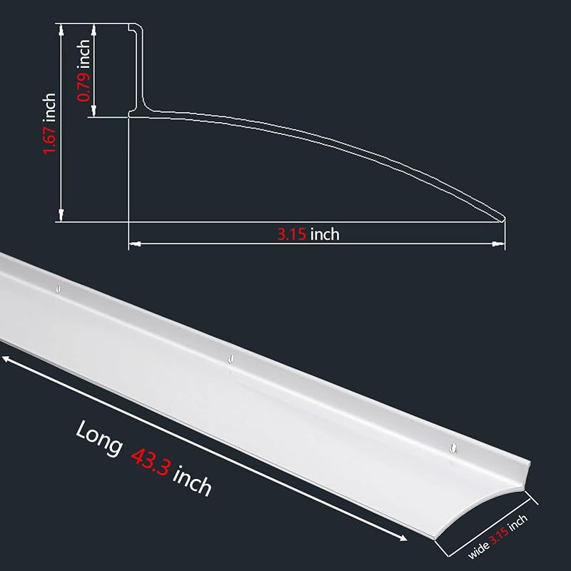 Protector goteo puerta exterior aluminio anodizado 43.3"
