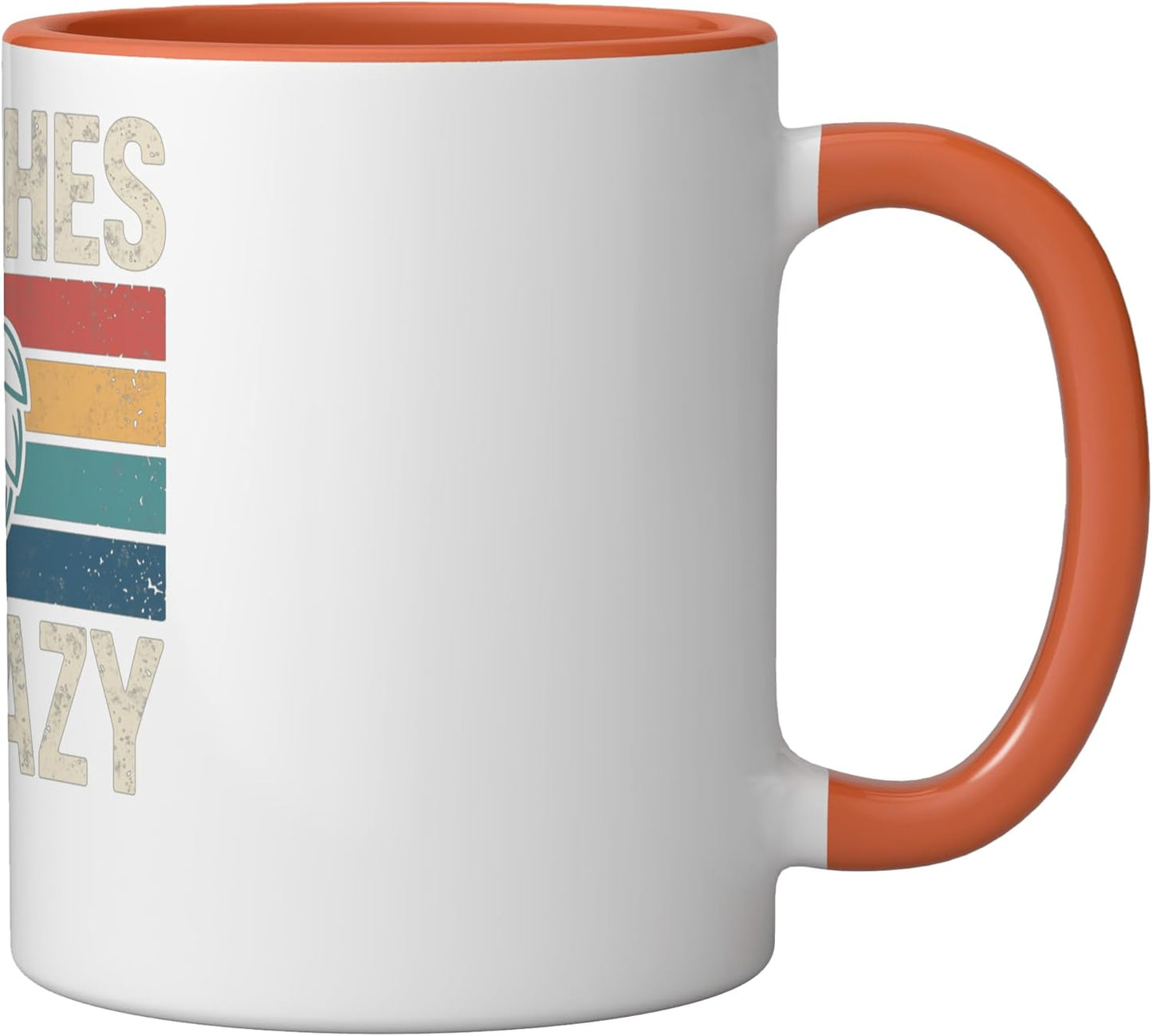 Taza Cerámica para Beber Cerveza Estilo Retro Naranja/Blanco