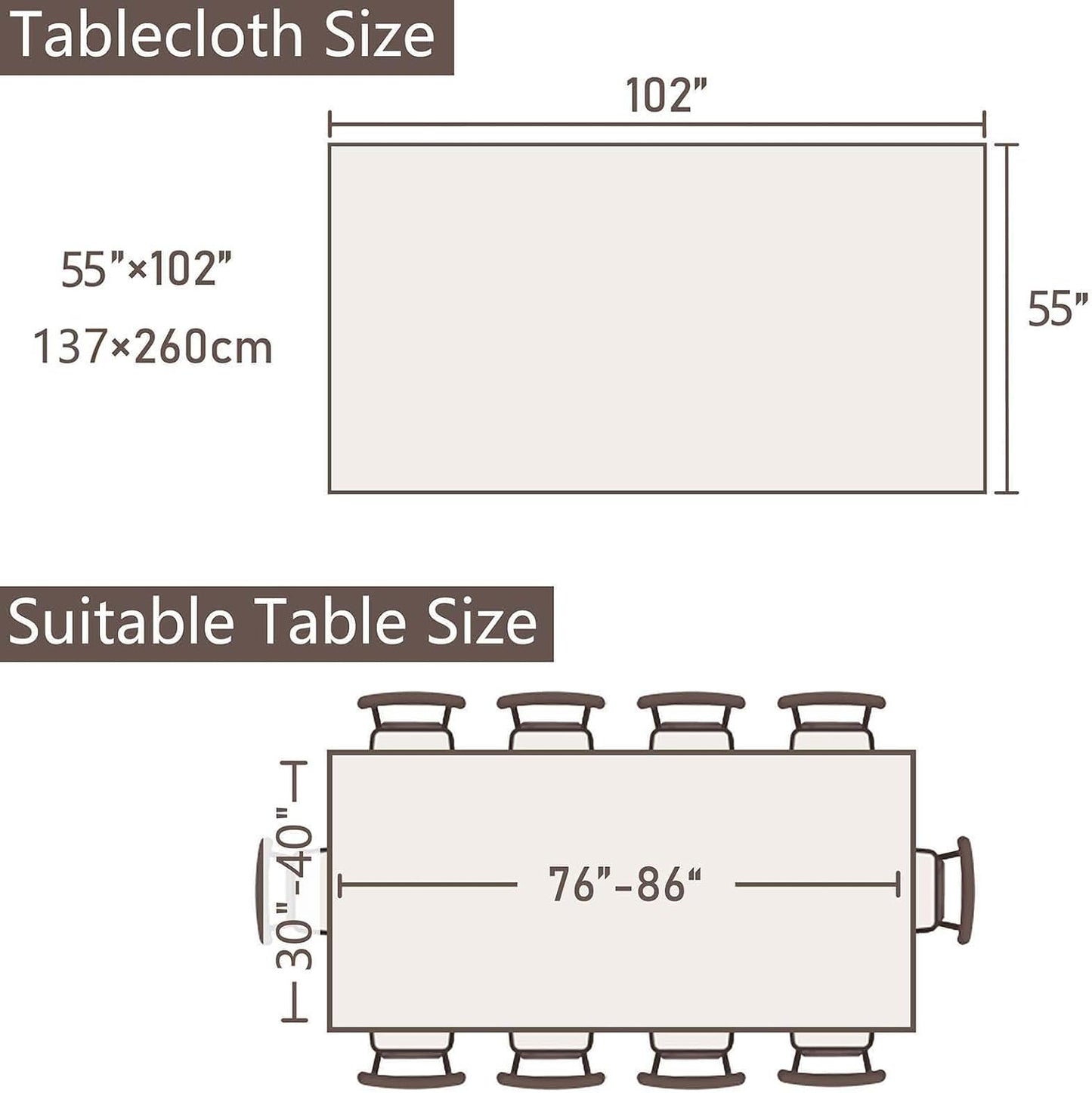 Mantel algodón lino impermeable gris rayas 55x102pulg
