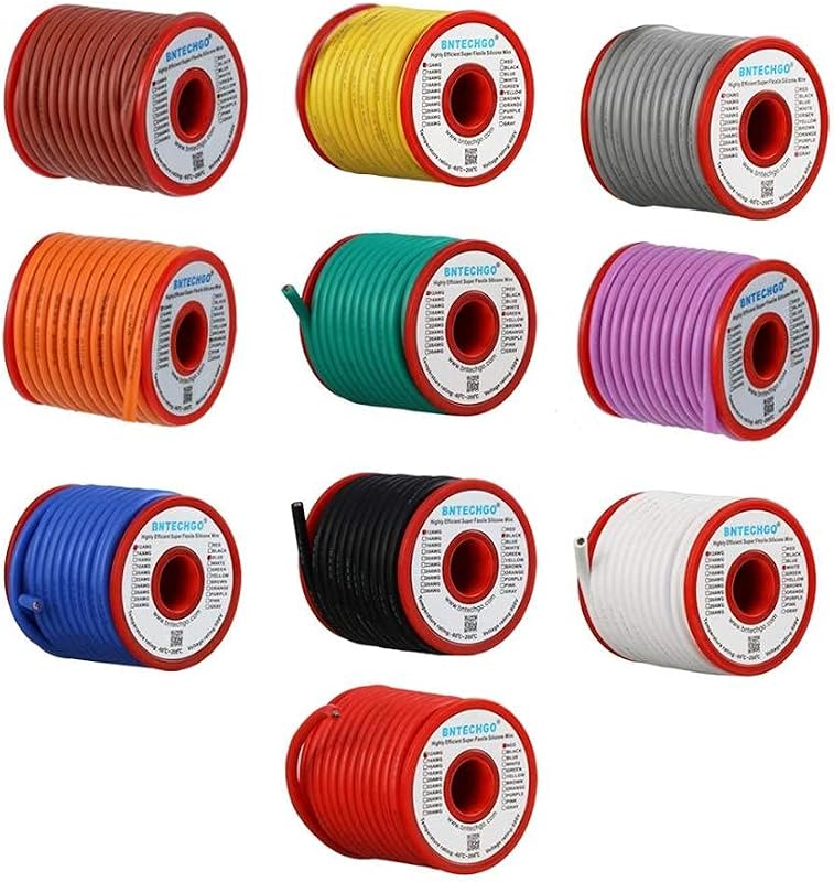 Alambre silicona 12 AWG flexible 25 ft 10 colores drones 3D