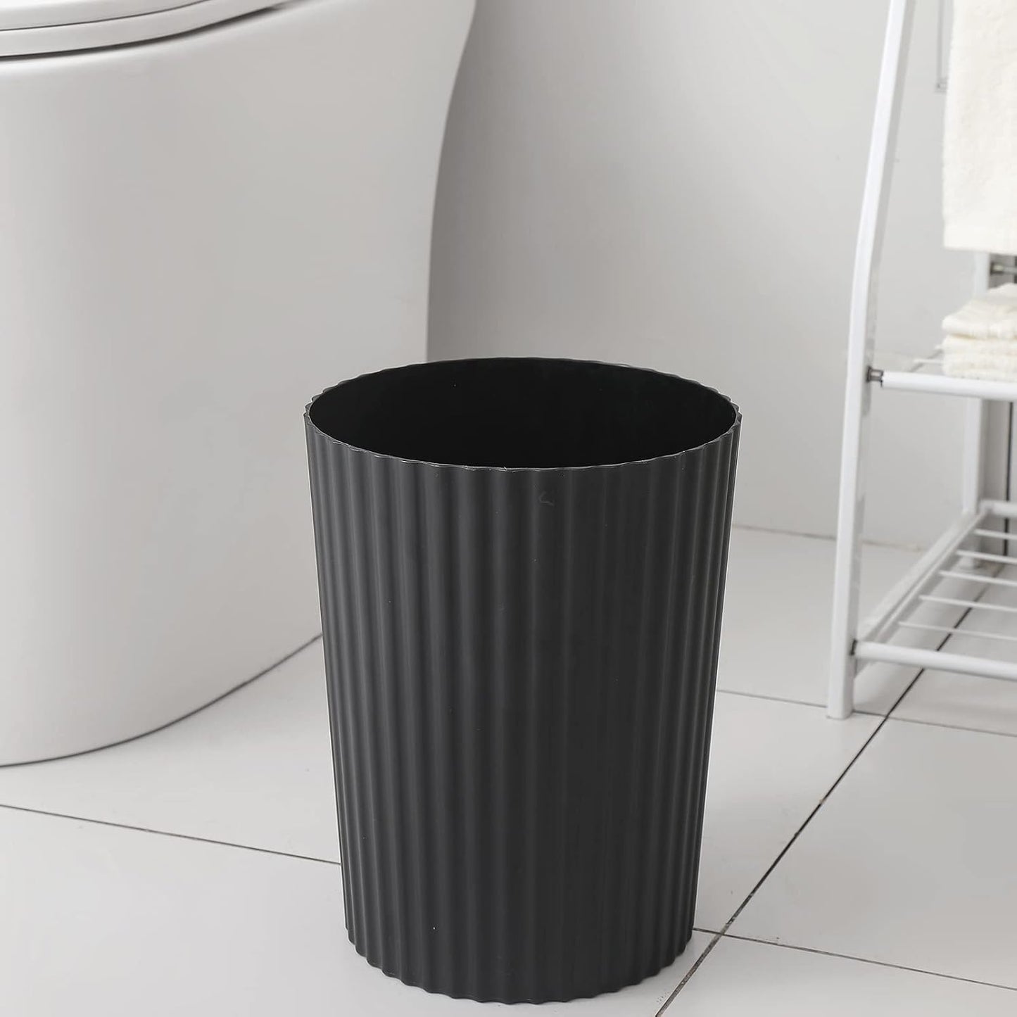 Cubo basura plástico redondo pack 4 negro