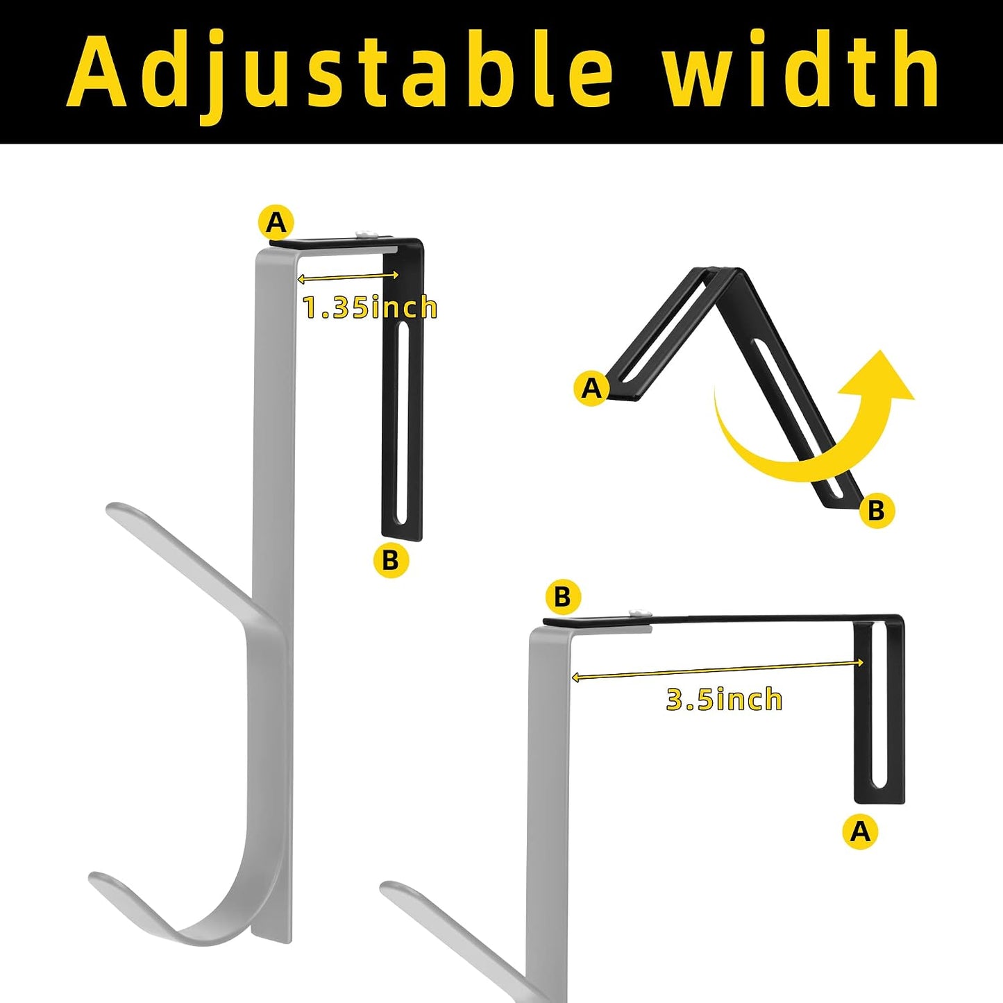 Ganchos dobles ajustables para abrigos de pared cubículo