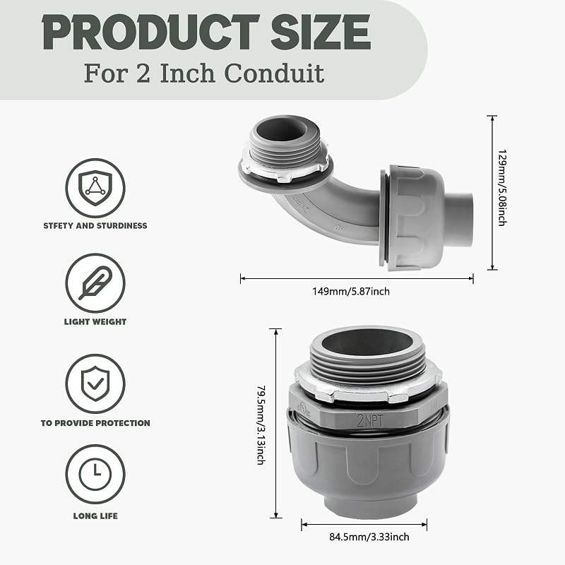 4 Conectores PVC 2" 90-180grados para hogar