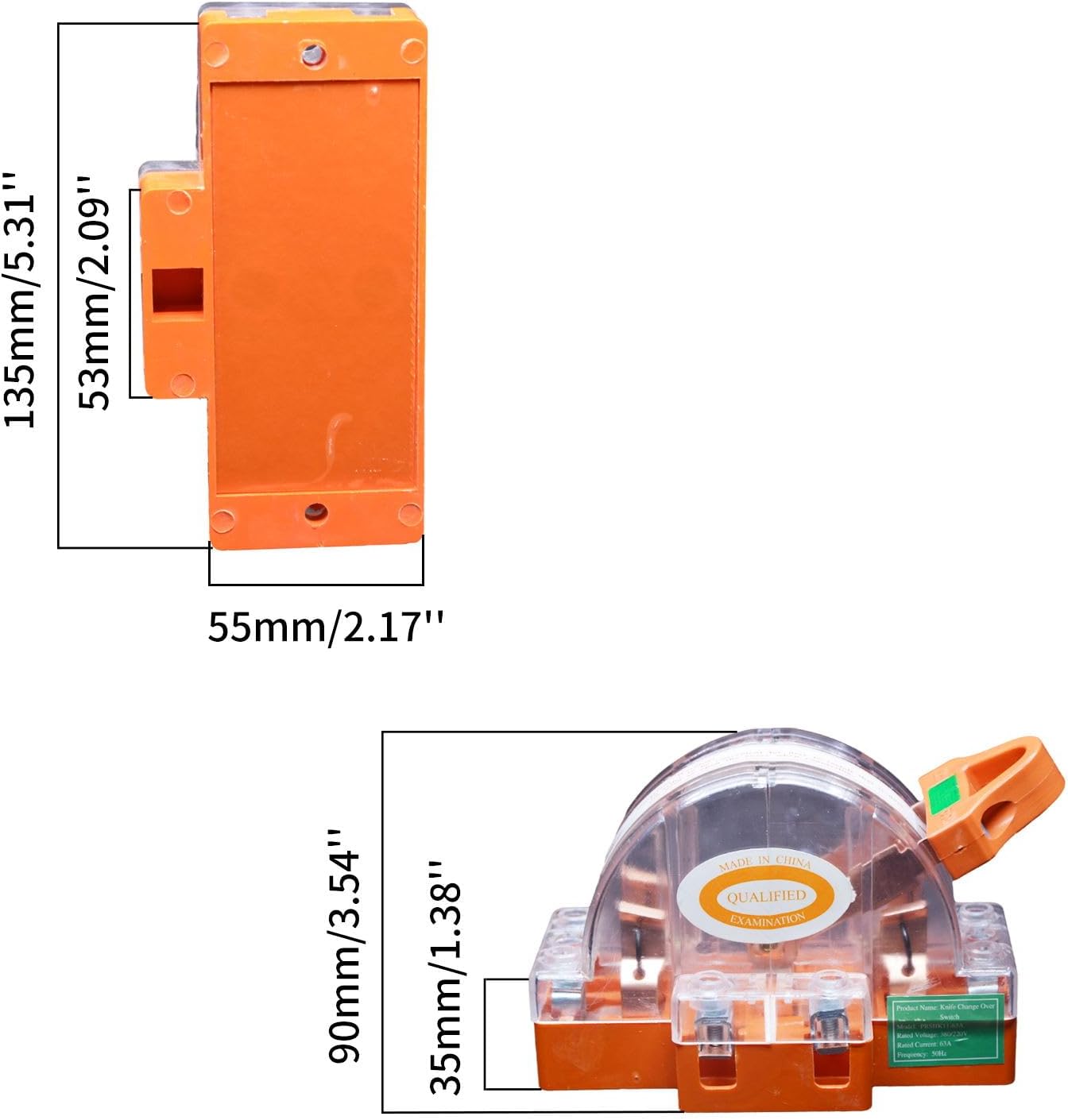 Interruptor eléctrico cobre 63A freno doble poste