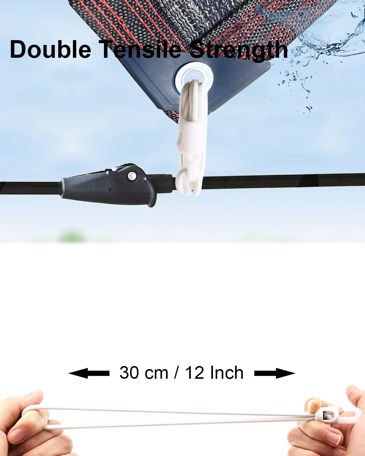 Cuerdas elásticas con ganchos 6pulg lona resistente