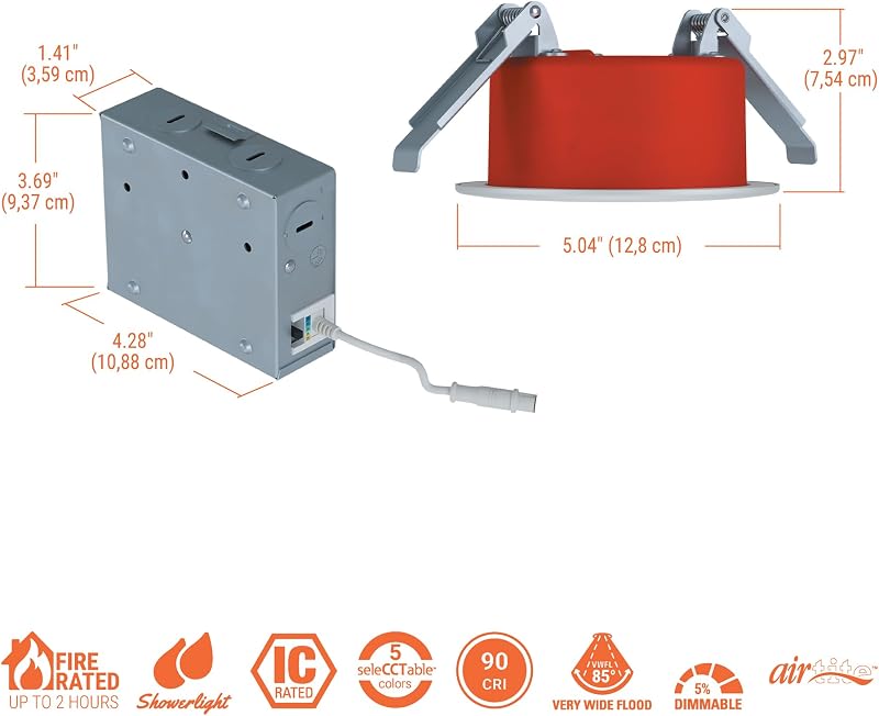 Luz empotrable LED 4" regulable 1000lm