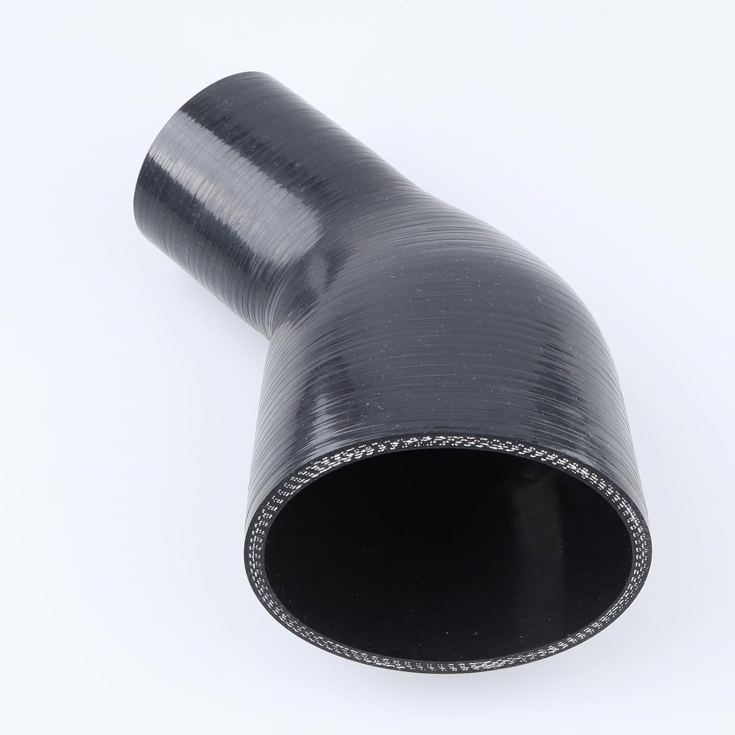 Acoplador reductor codo 45 grados manguera silicona negro