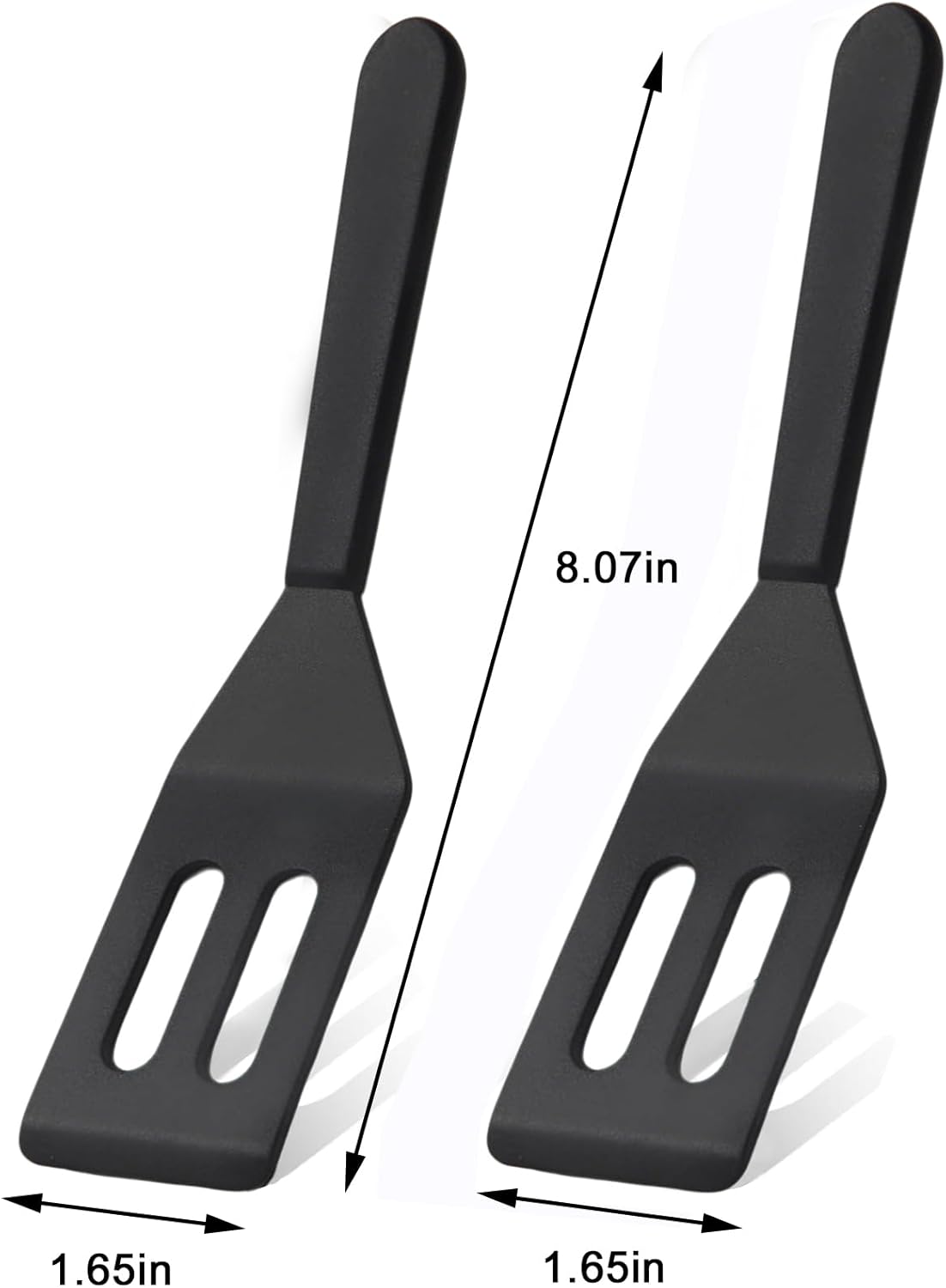 2 Pzas Espátula Silicona Mini para Sartenes Antiadherentes Negro