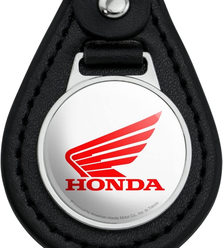 Llavero cuero negro con logotipo Honda
