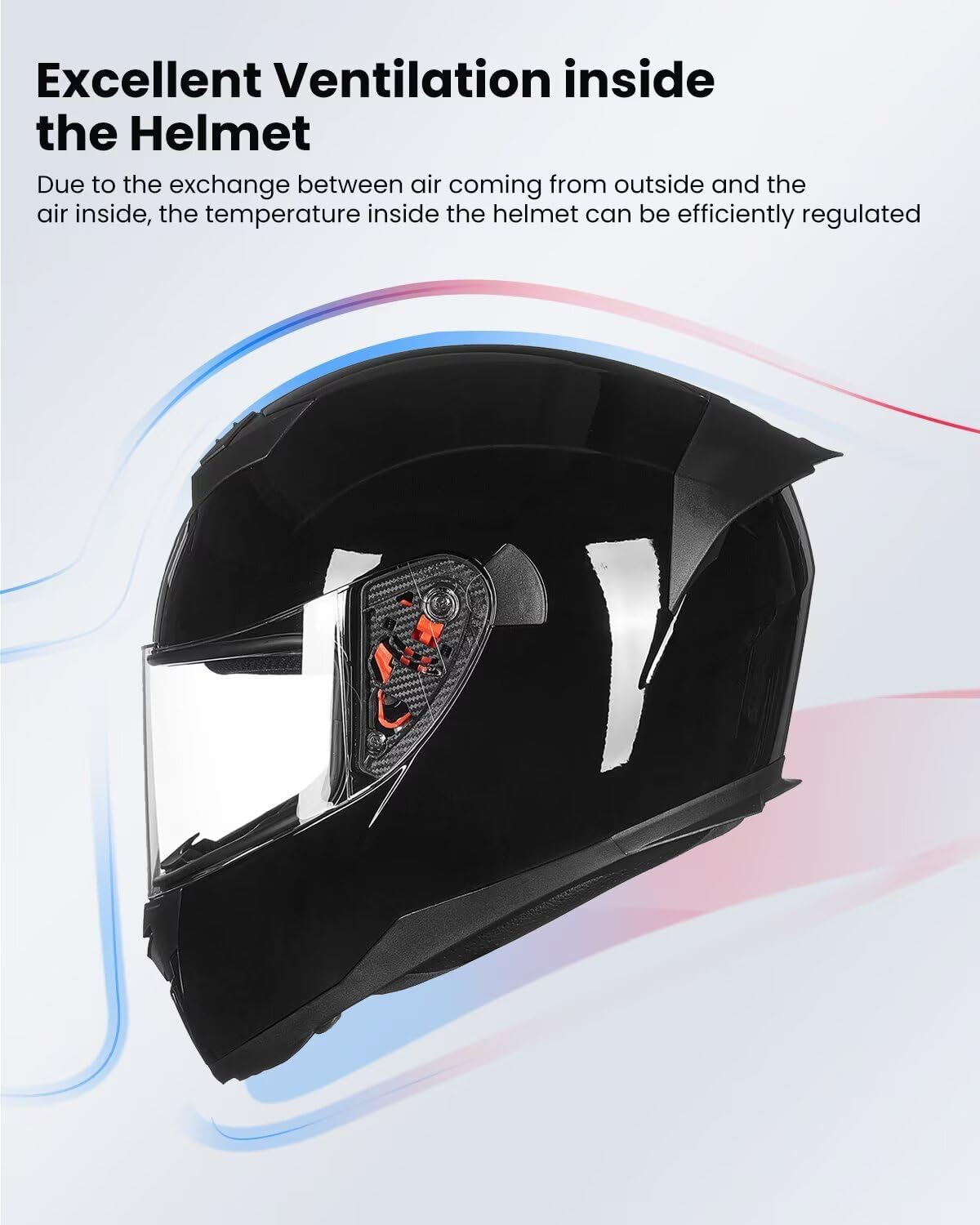 Casco motocicleta cara completa DOT 2 visera negro XL
