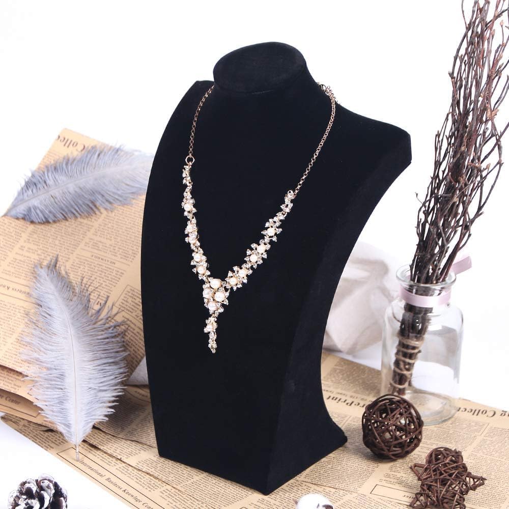 Soporte collares terciopelo negro 22.86cm