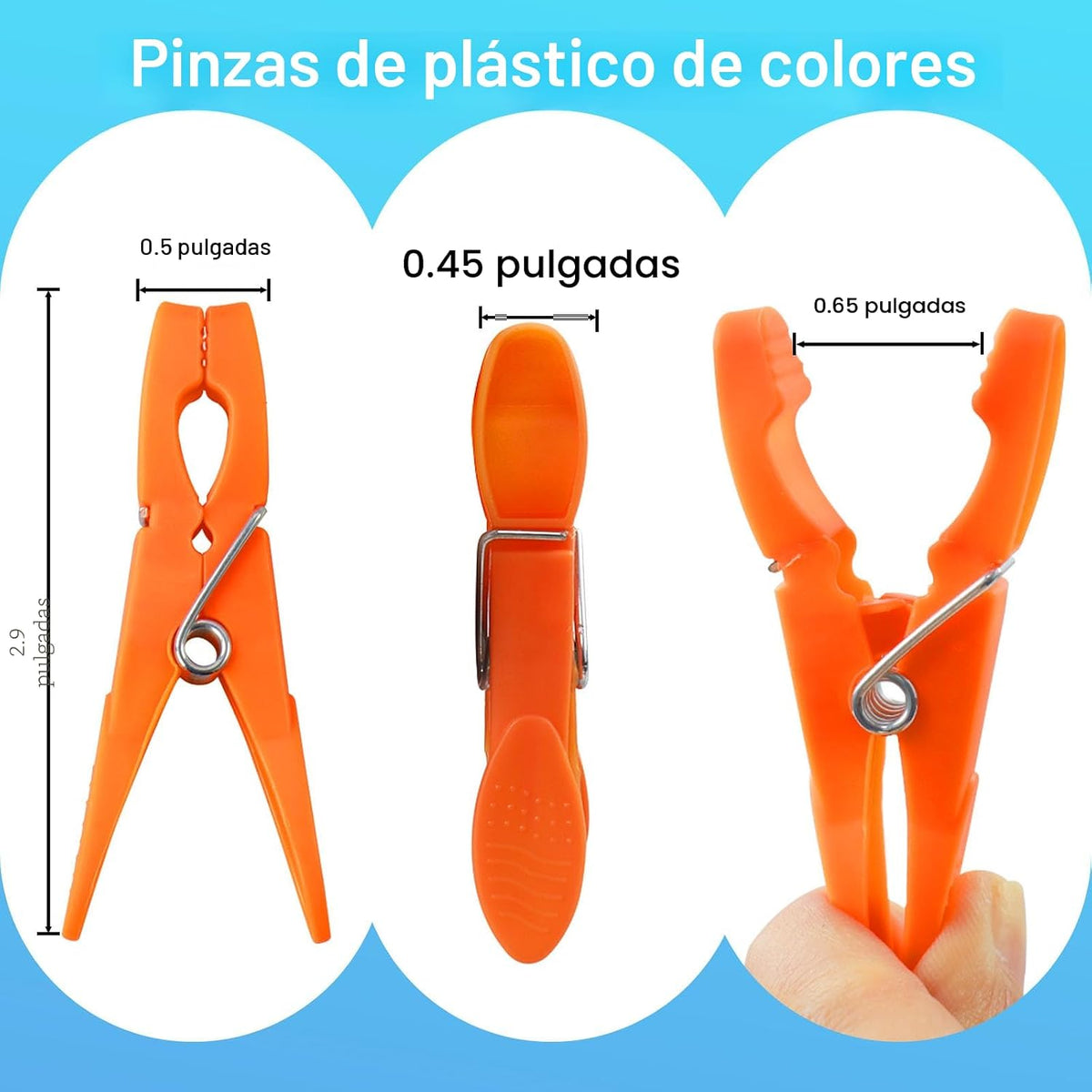 Pinzas plástico colores 48uds antideslizantes para ropa toallas