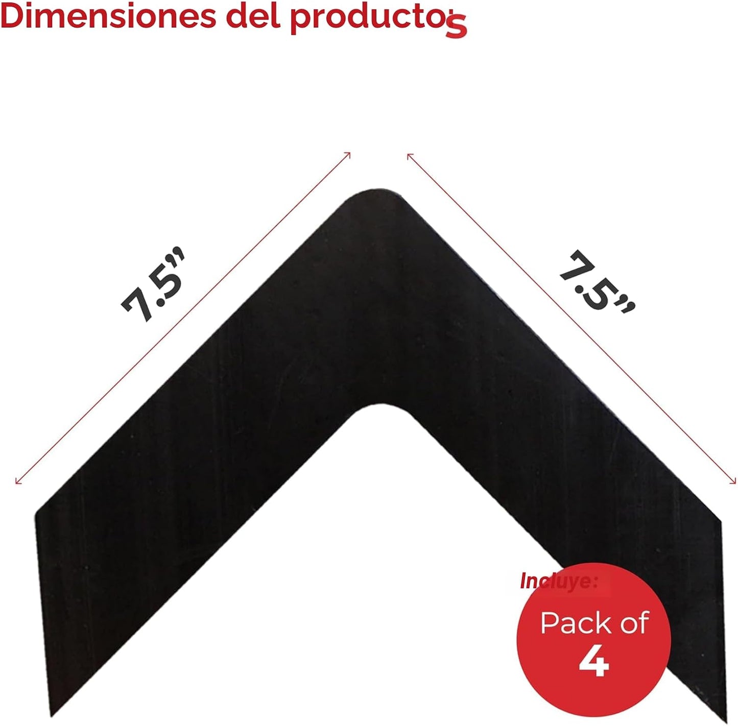 Adhesivo para alfombras evitar enrollamiento 4uds plástico negro