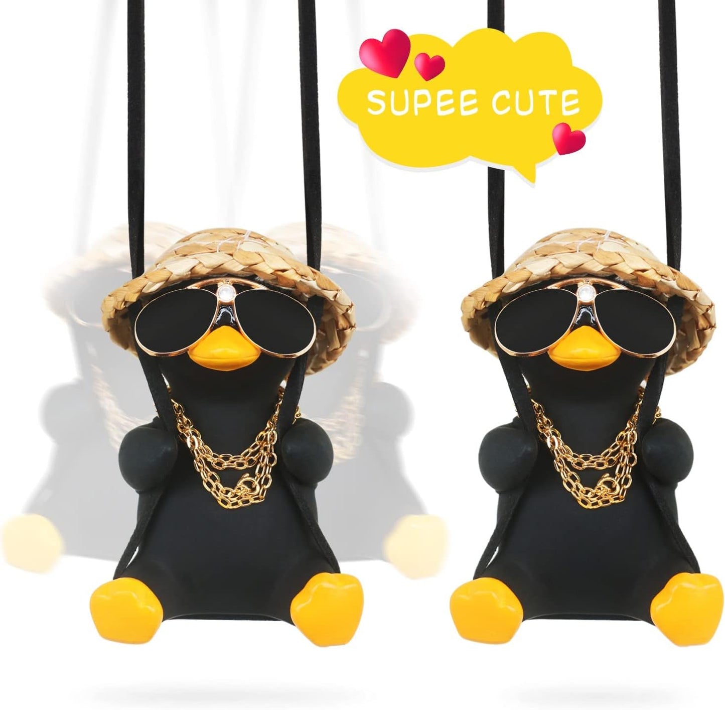 Accesorios coche espejos retrovisores con patos oscilantes