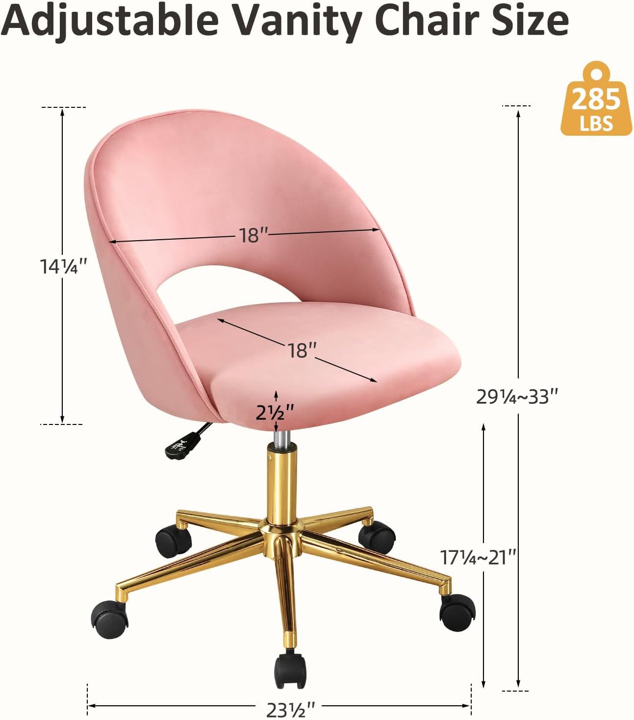 Silla Tocador Rosa con Respaldo para Niñas