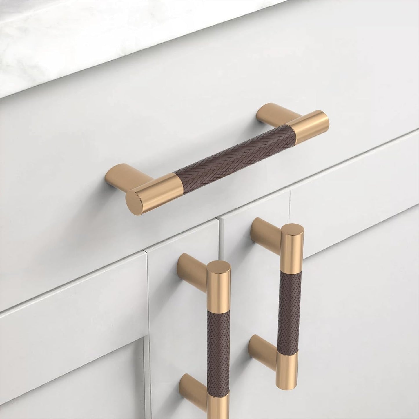 10 Manijas Gabinete Cocina 3.75pulg Marrón Bronce Champán