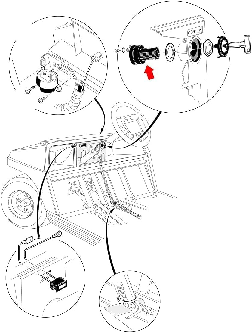 Interruptor arranque llave encendido Club Car DS 36V/48V