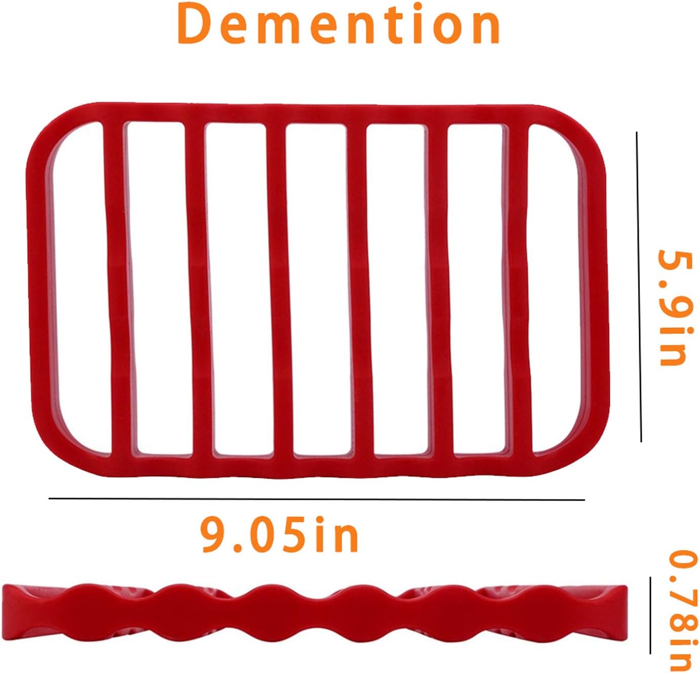 2 Pzas Estantes Silicón Antiadherente para Asar Hornear Rojo