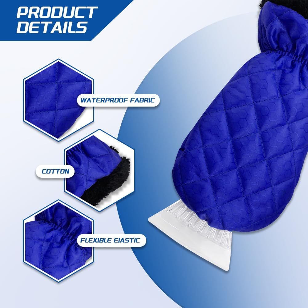 Guante rascador de hielo impermeable con forro polar