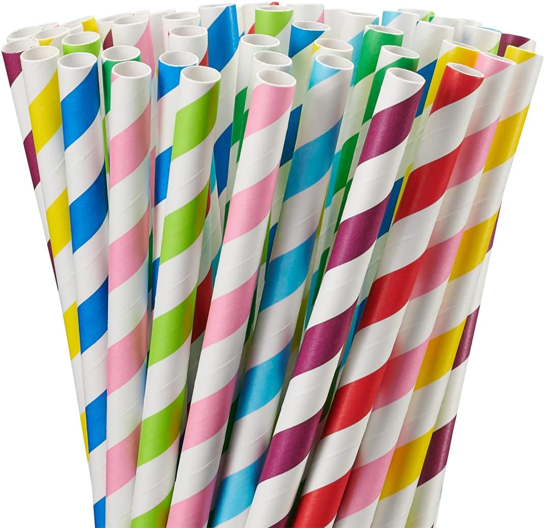 50 Pzas Batido Papel Jumbo 0.394pulg Pajitas Boba Biodegradables