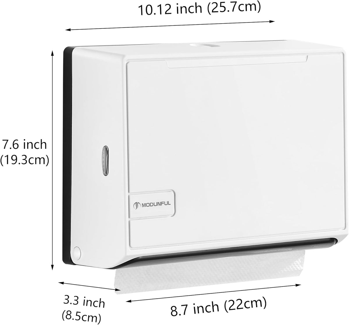 Dispensador de toallas de papel para baño en plástico blanco