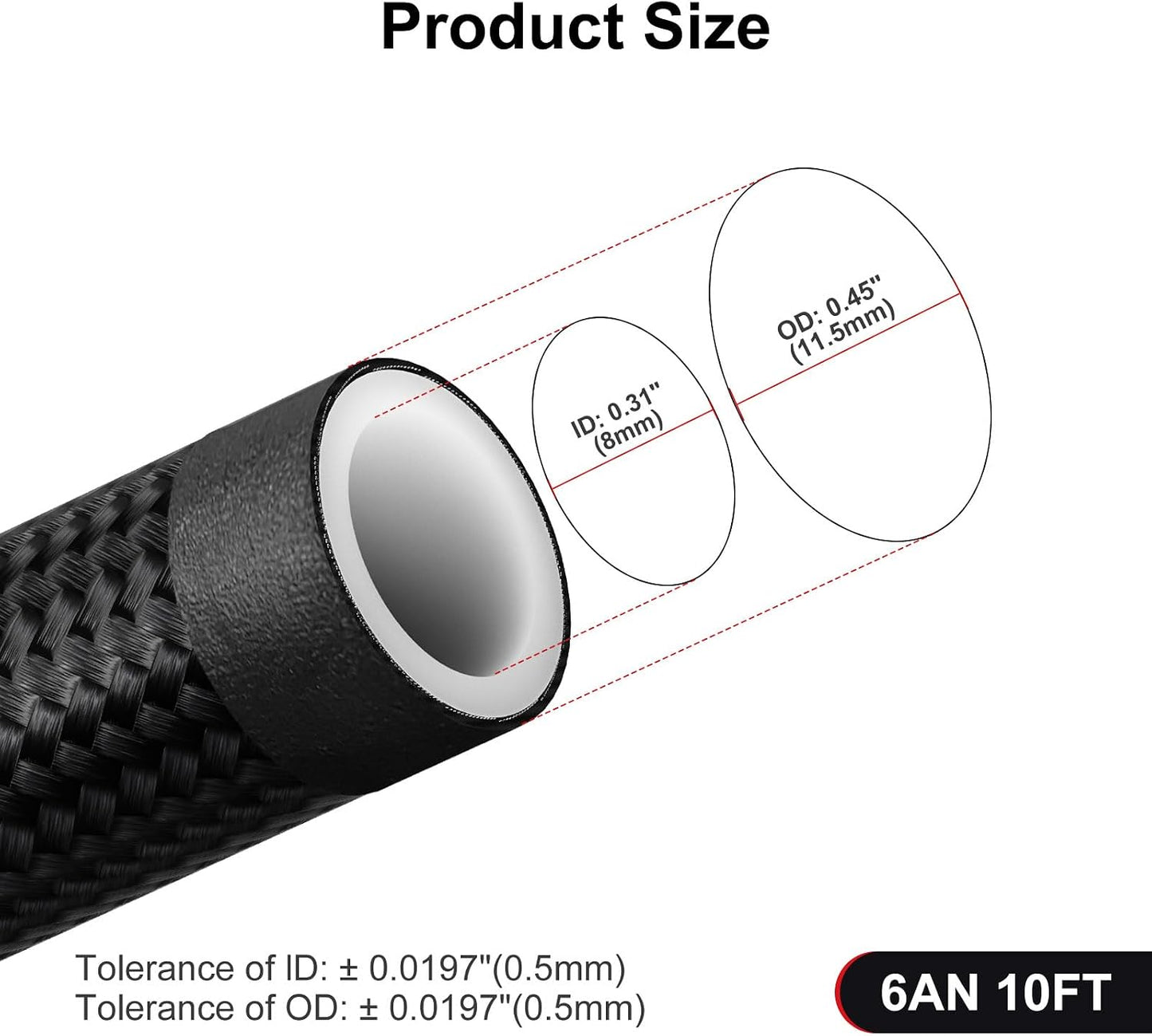 Manguera PTFE E85 Negro 10ft AN6