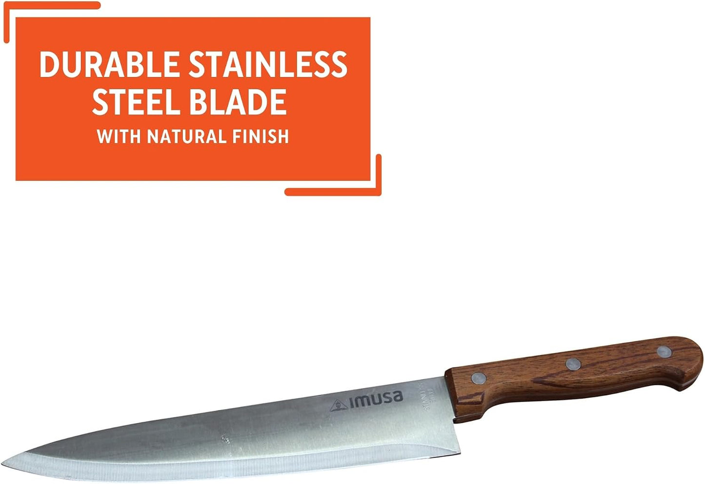 Cuchillo chef acero inox 8pulg mango madera