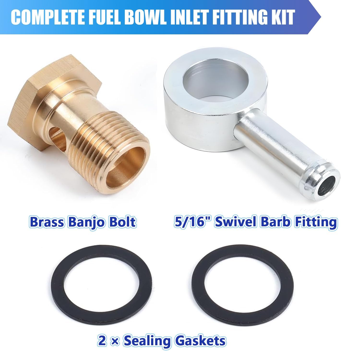 Adaptador 9/16-24 a 5/16" con púas giratorias para Holley