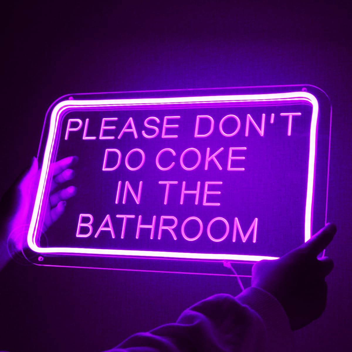 Letrero neón LED morado con texto USB para hogar y fiestas