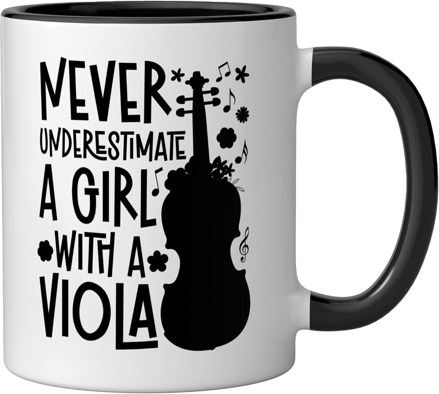 Taza Cerámica para Amante de la Viola Negro/Blanco