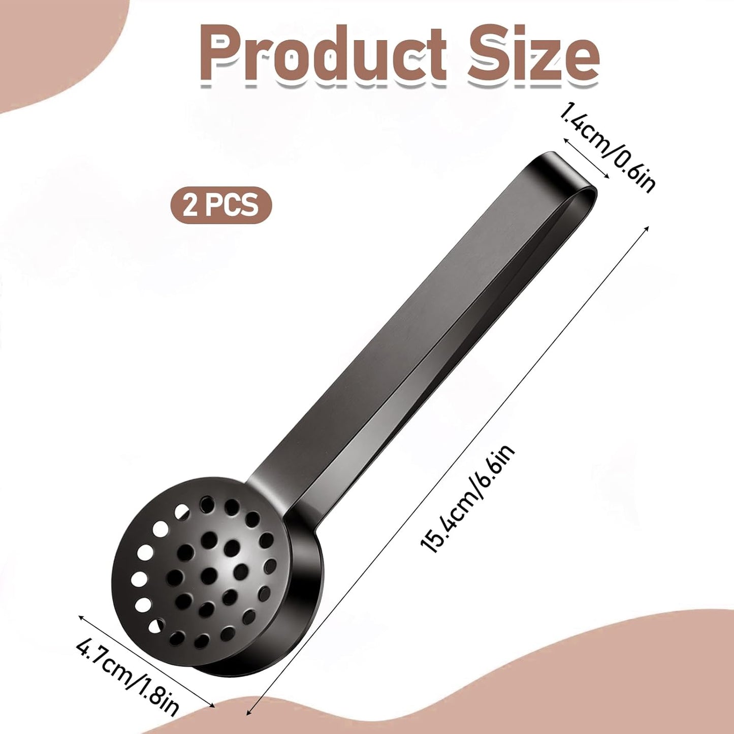 2 Pinzas Té Acero Inox Cuchara Filtro Abrazadera Hogar Cocina Bar