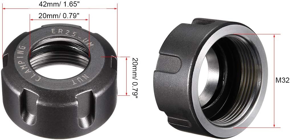 Tuercas ER25-UM para soporte mandril fresado CNC