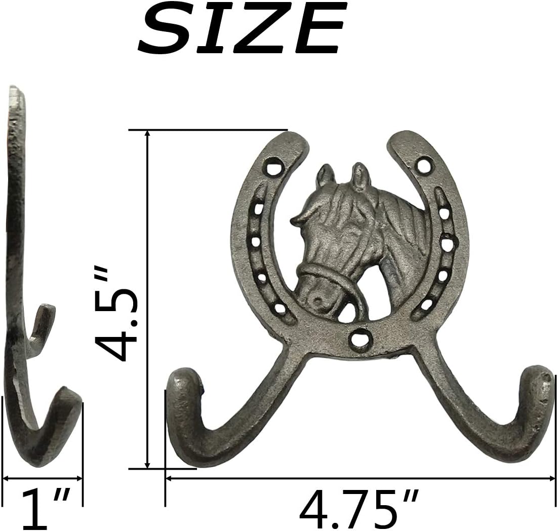 2 Ganchos Hierro Fundido Doble Occidental 4.5"