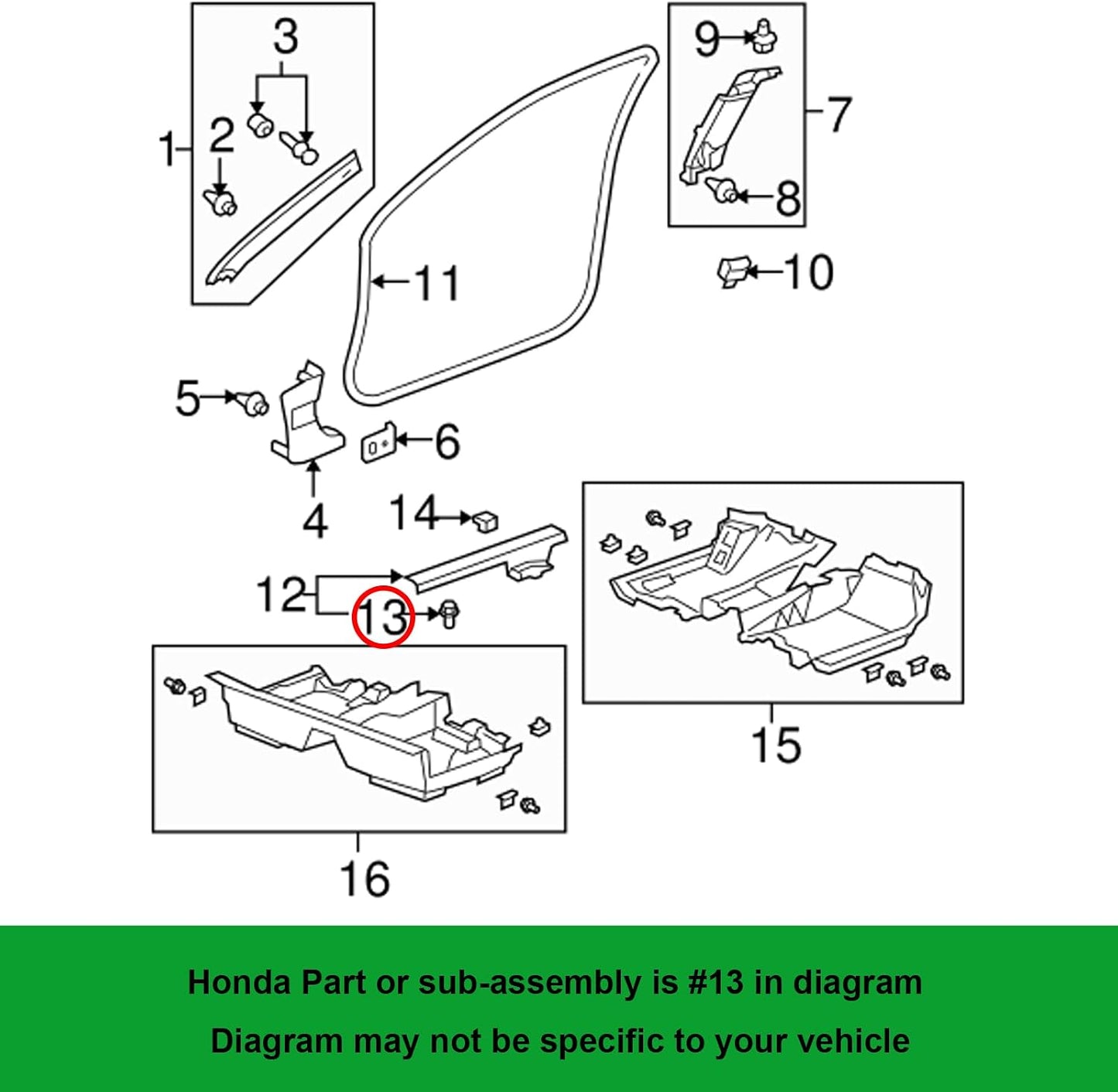 20 Pzas Clip Retención Portón Honda 91560-S6A-003