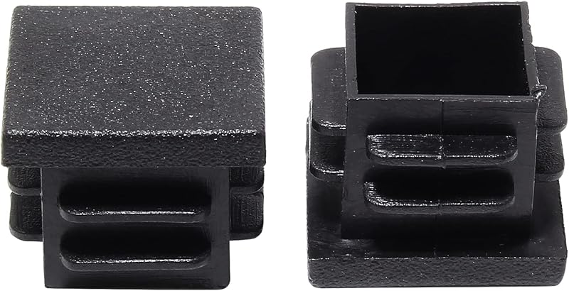 50 Tapas cuadradas plástico negro 3/4pulg para tubos sillas mesas