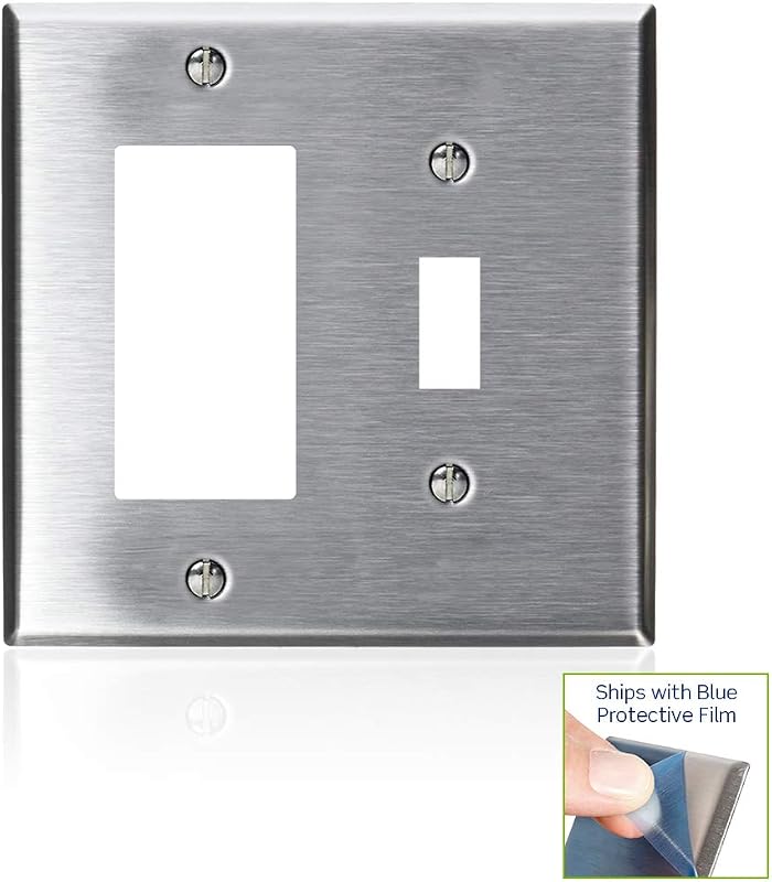 Placa pared acero inox 2 bandas 1 palanca