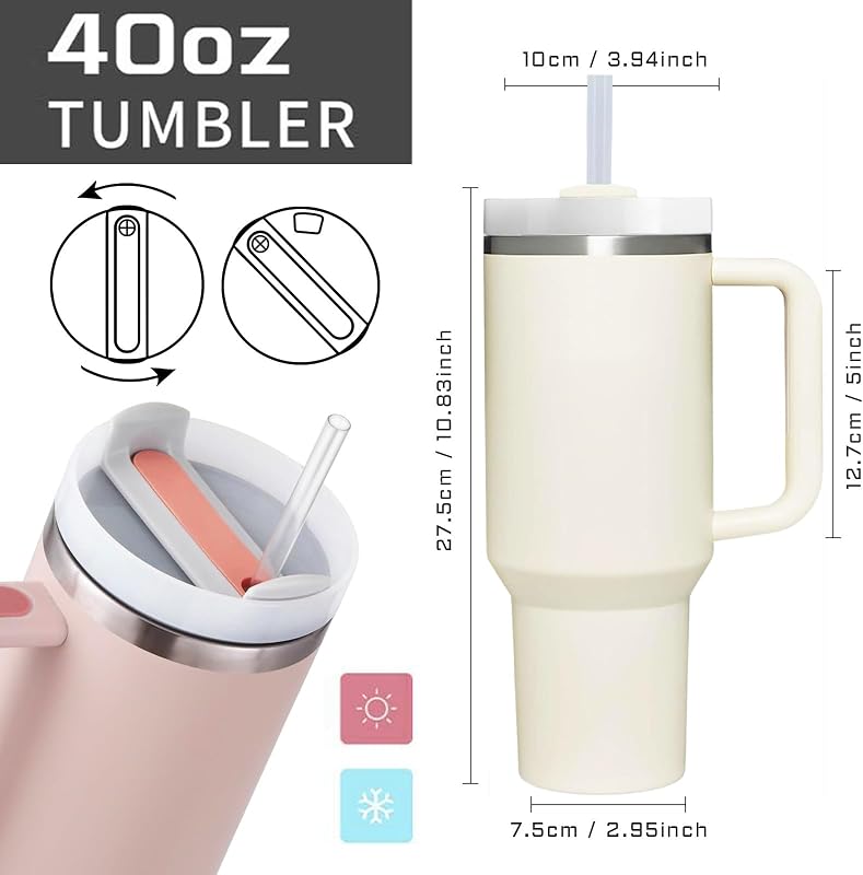 Vaso 40oz con asa regalo para Girl Mom