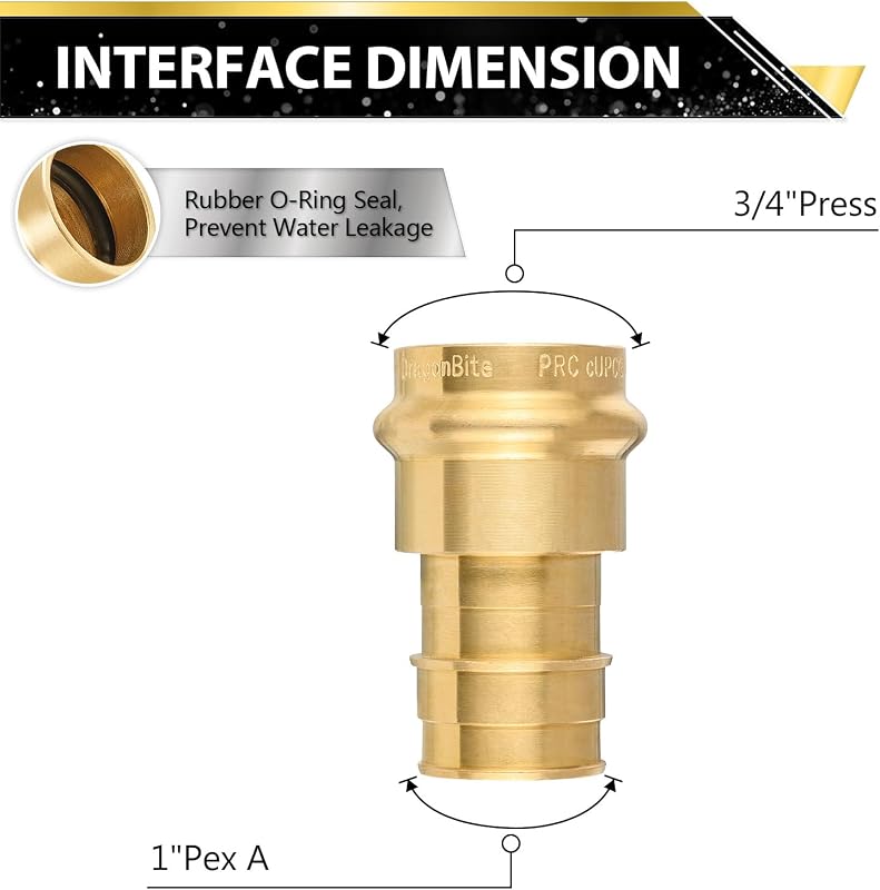 Adaptador latón PEX A 3/4" x cobre 3/4" set 5
