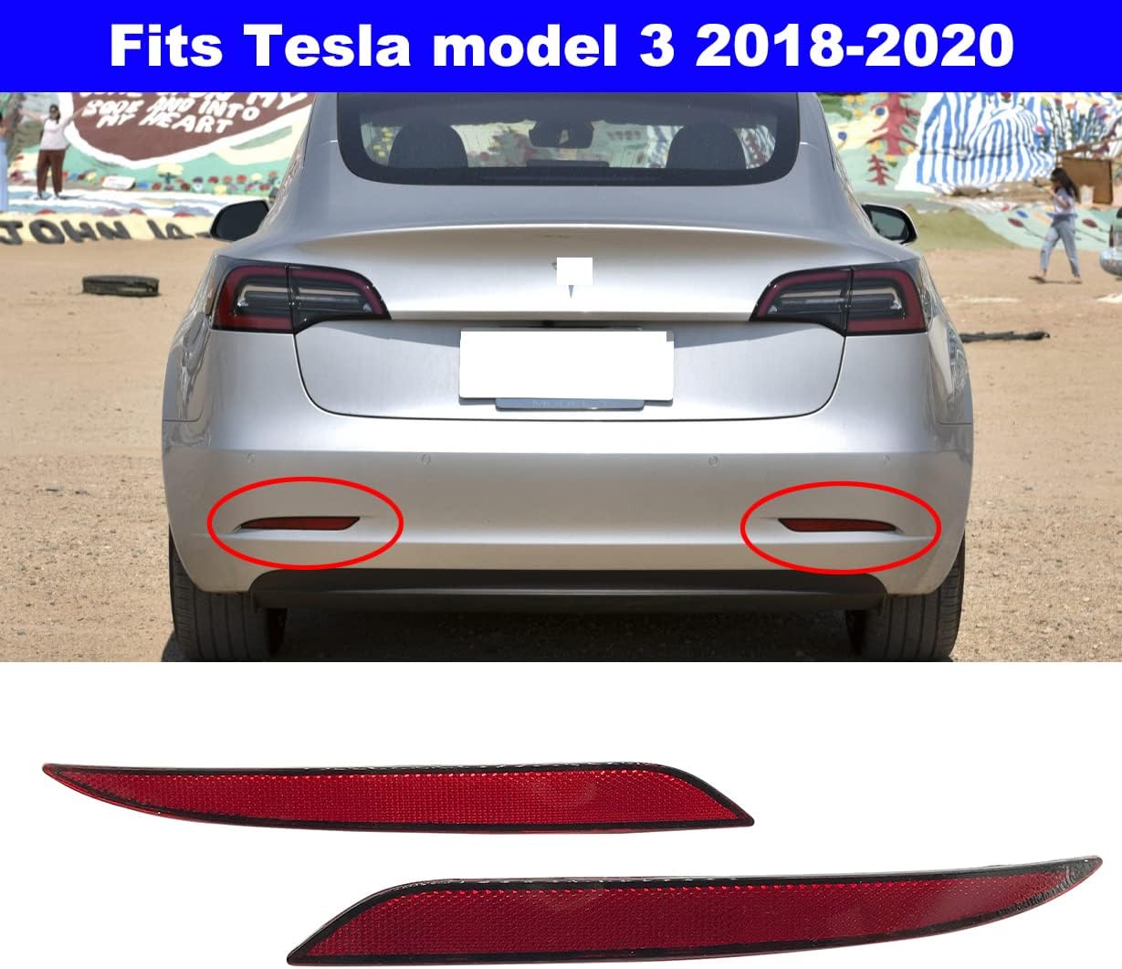 Reflector trasero Tesla Model 3 2018-23 luces rojas izq