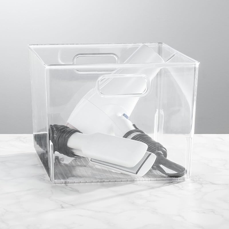 Cesta plástico apilable con asas baño armario
