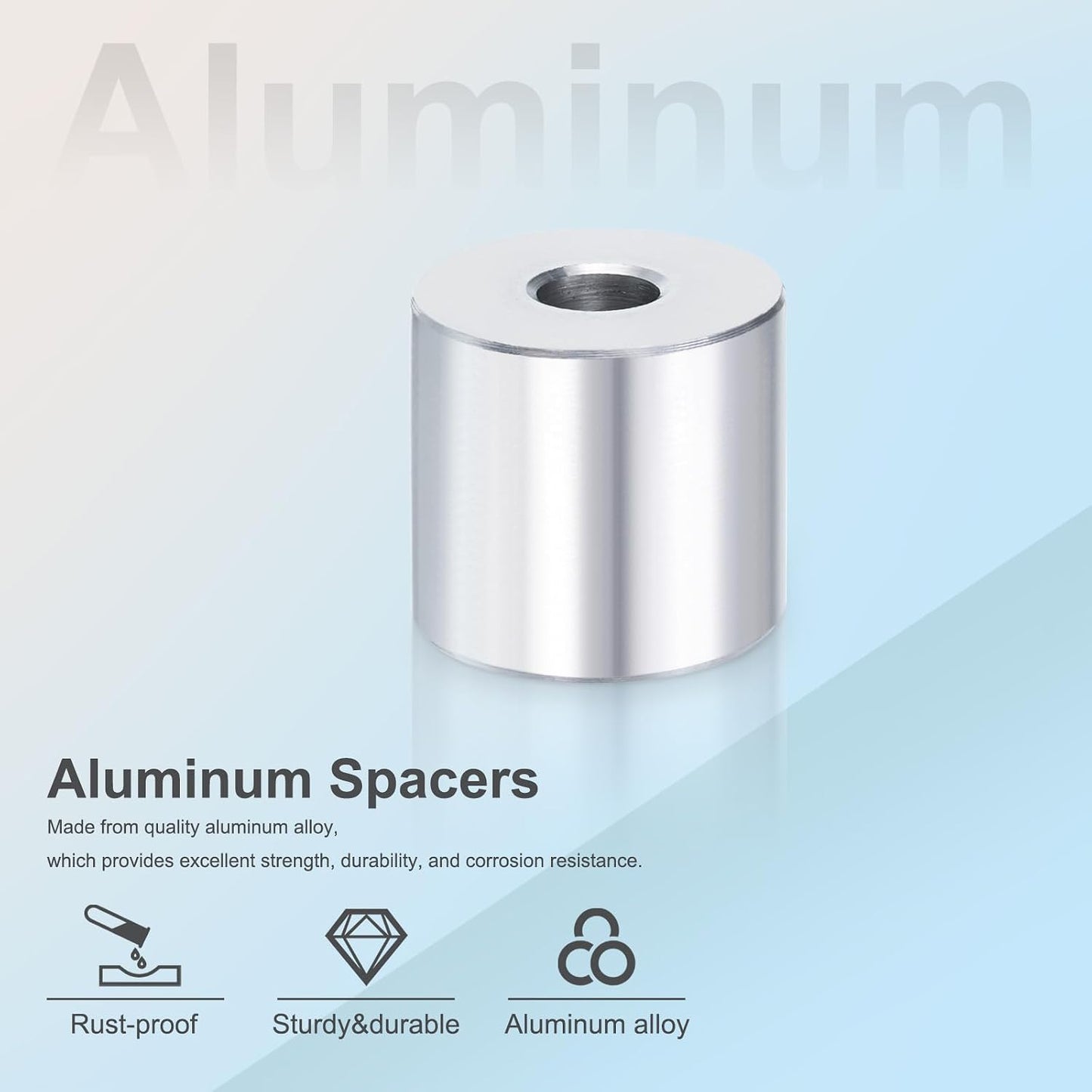 Espaciadores aluminio 0.118x0.236x0.591" sin roscar