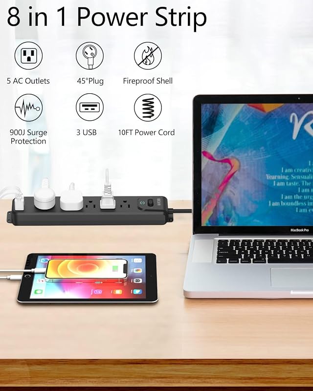 Pack 2 tiras alimentación 10 ft 5 USB 900J
