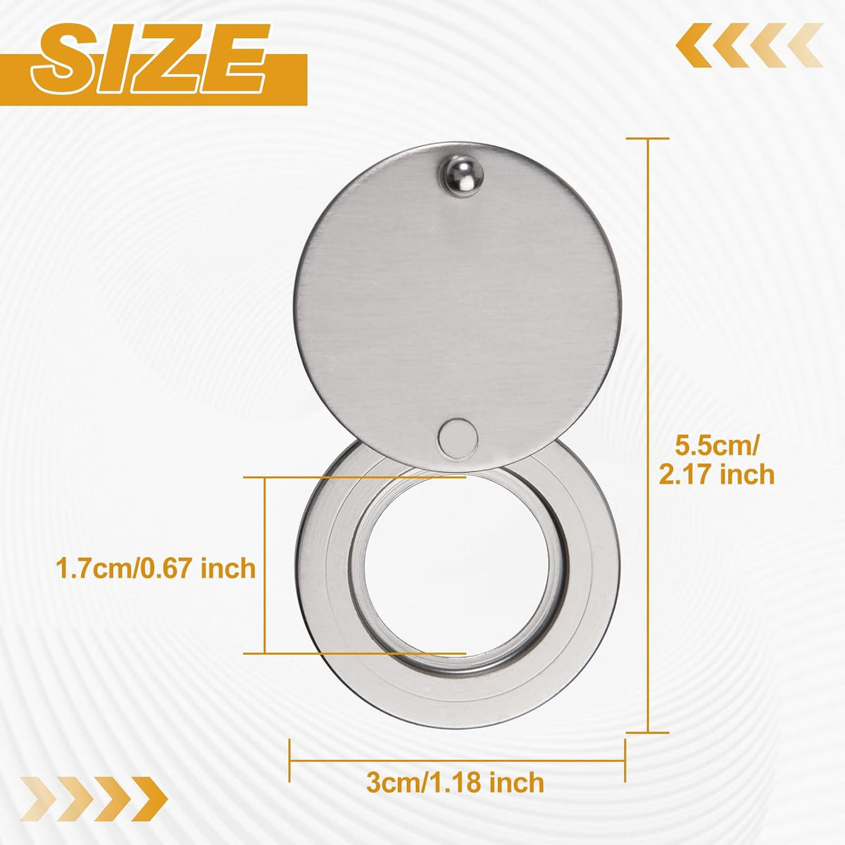 Cubierta mirilla latón macizo autoadhesiva para puerta 5/8pulg