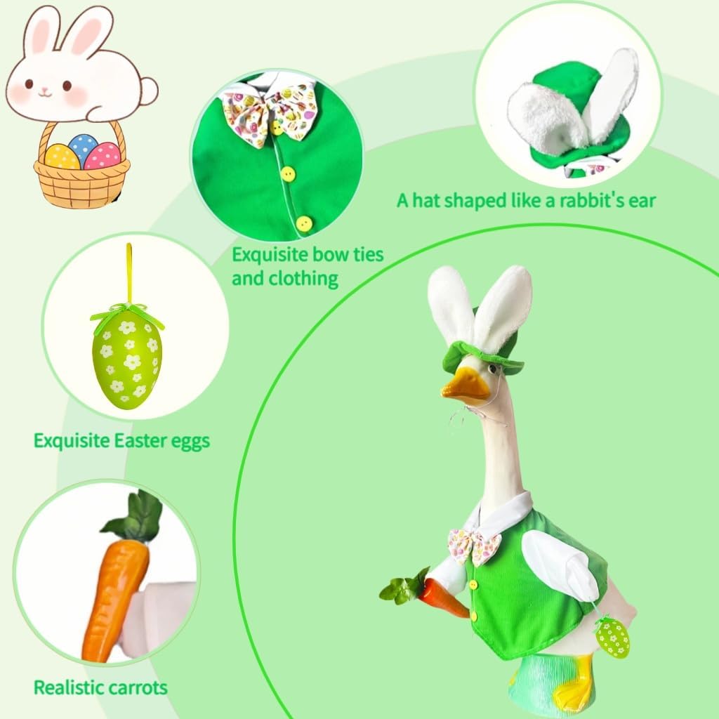 Disfraz ganso amarillo y verde para niño Pascua