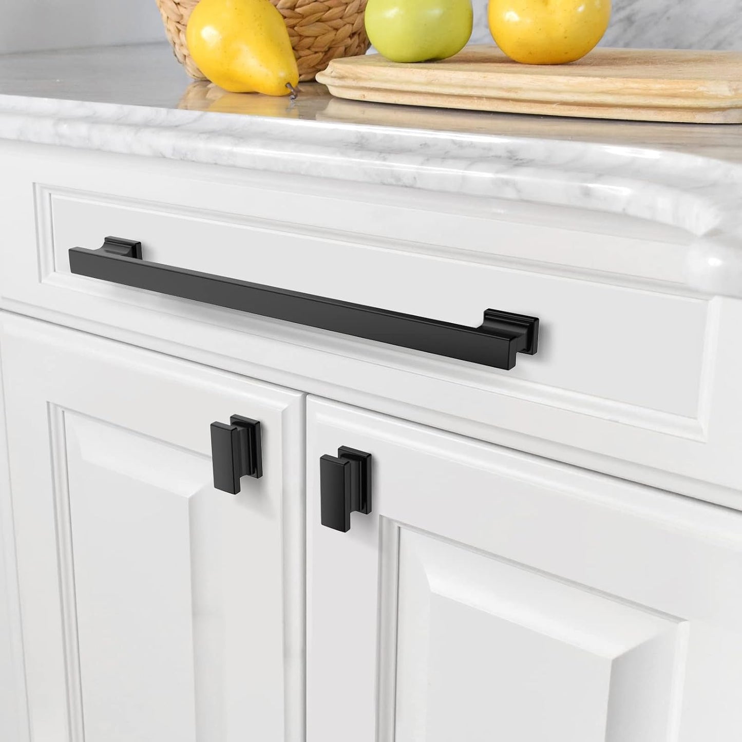 6 Tiradores Gabinete 10pulg Negro Mate para Cocina