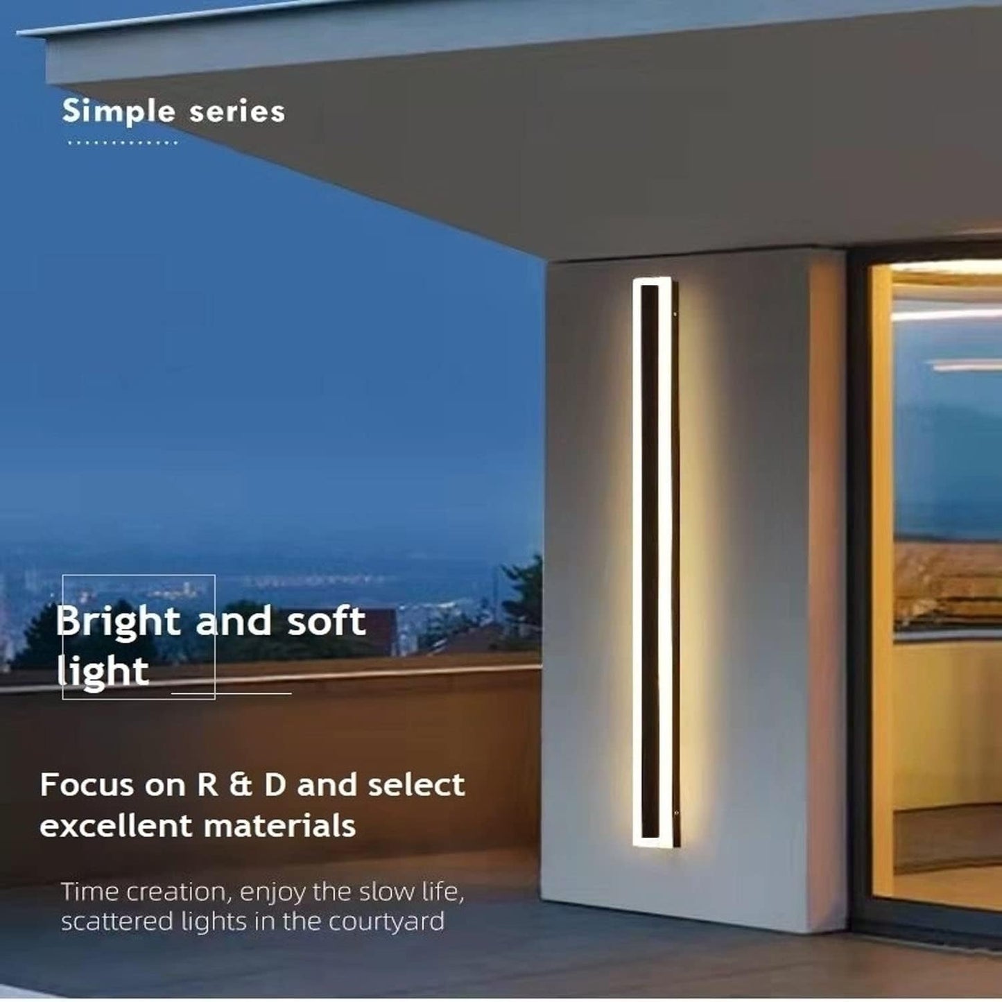 2 Luces LED Pared Exteriores 79pulg IP65 Blanca Cálida