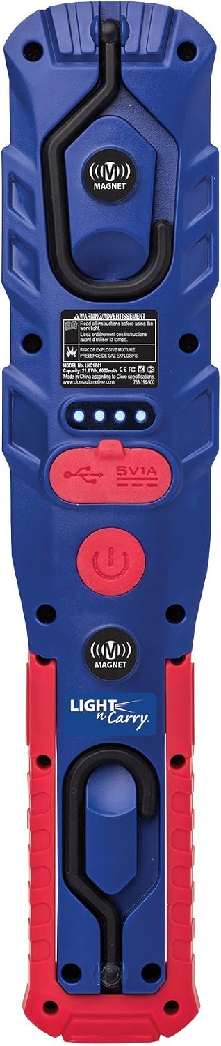 Luz trabajo recargable 800 lúmenes base magnética USB