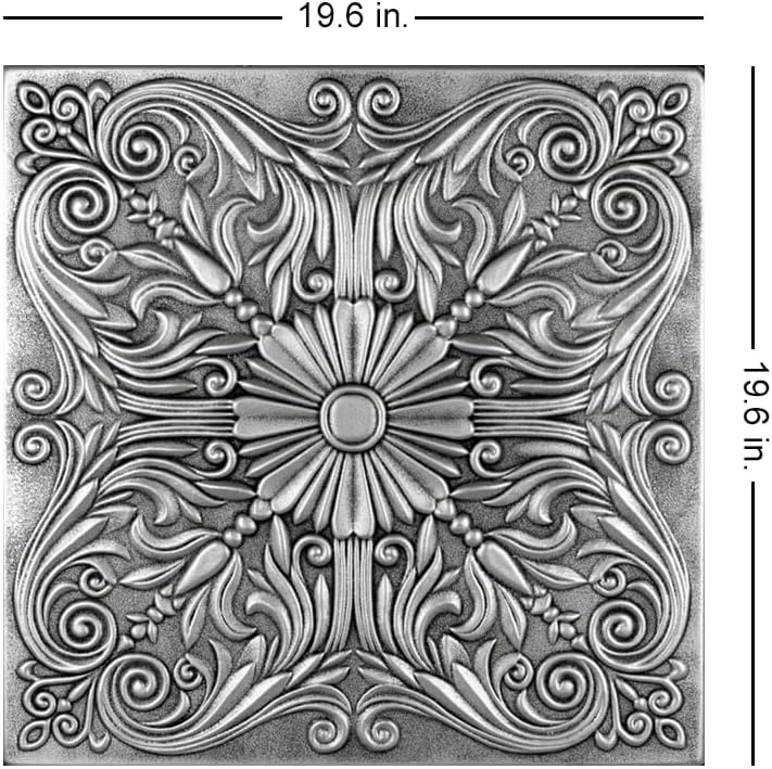 Azulejo techo espuma plata antigua con adhesivo 128pies2