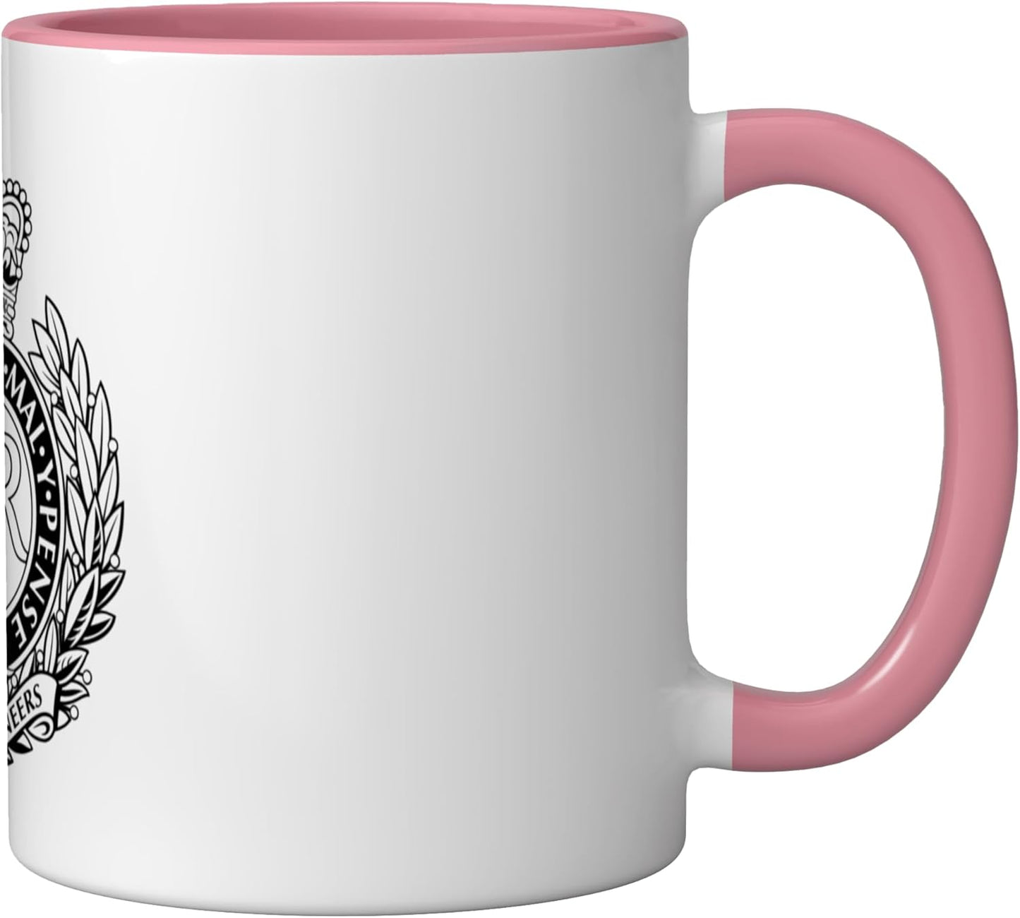 Taza Cerámica con Emblema Royal Engineers Rosa/Blanca