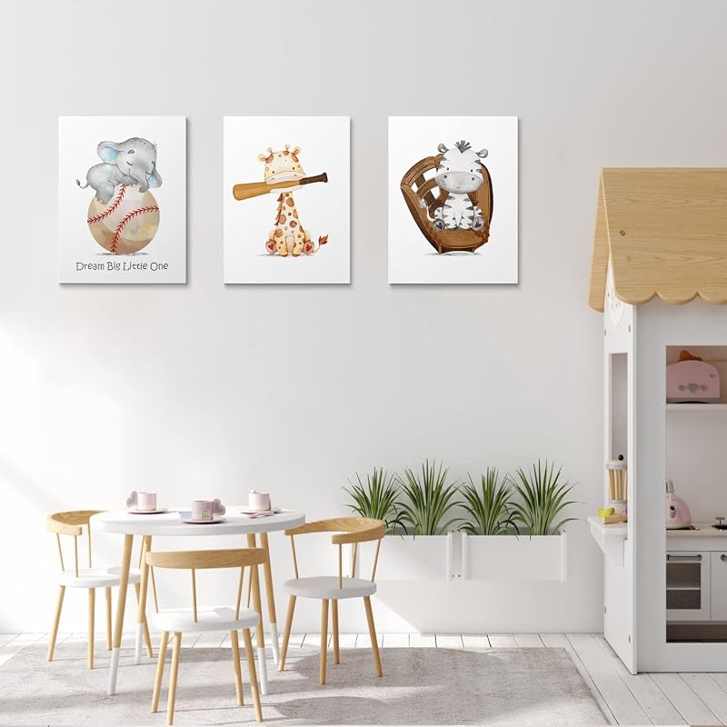 Arte enmarcado cuarto bebé con animales decoración niños